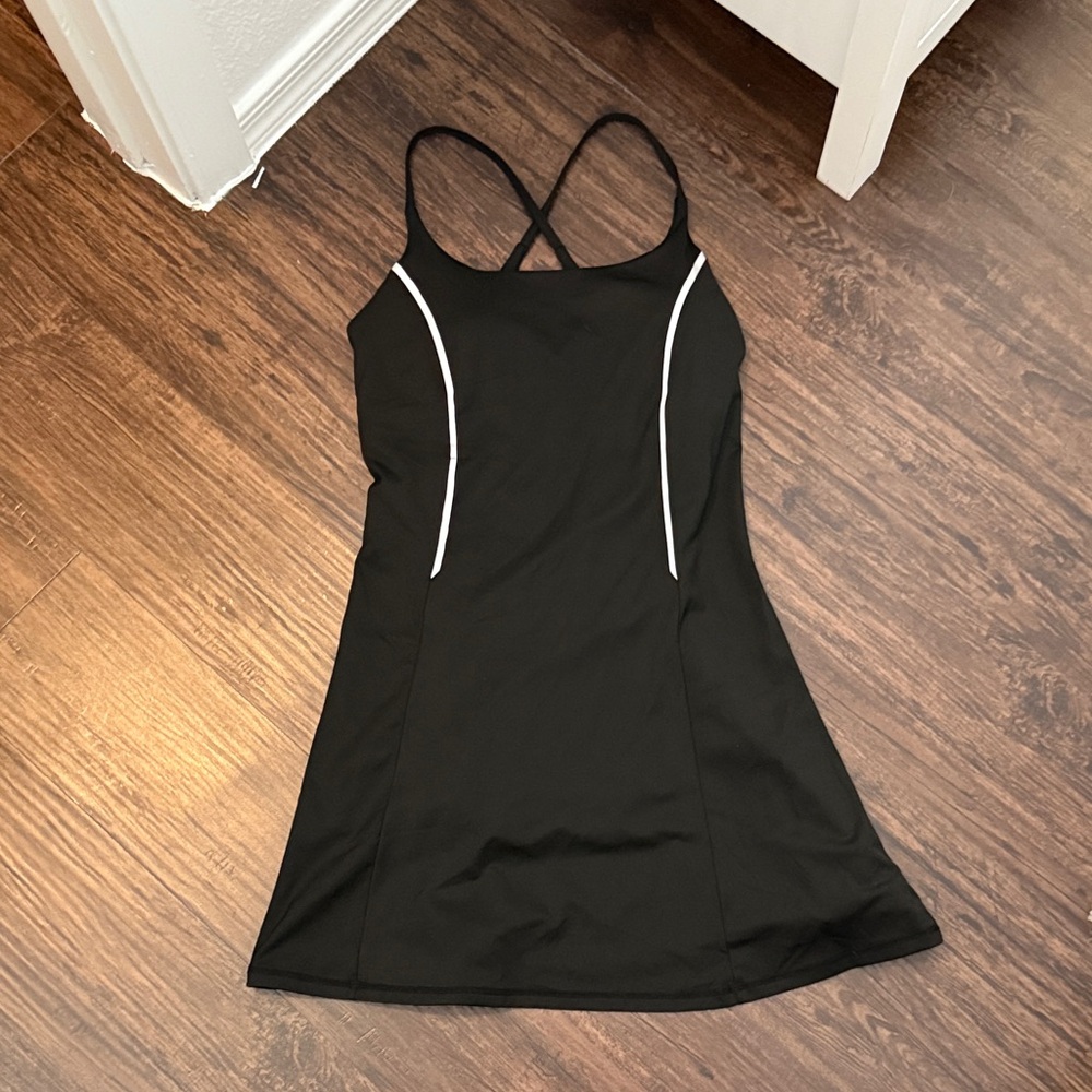 Black Tennis Dress with Reflective Accents